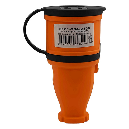 Gniazdo przenośne proste 16A 230V 2P+Z pomarańczowe Schuko 3101-304-2300