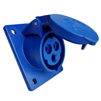 PCE Gniazdo tablicowe skośne CEE 16A 3P 230V 6h niebieskie IP44 TWIST 413-6