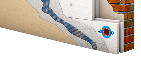 F-tronic TF-1Pierścień mocujący Thermofix do montażu puszek podtynkowych Ø68mm w elewacji styropianie EPS ETICS rękaw instalacyjny Ø74mm niebieski 1 sztuka 7810051