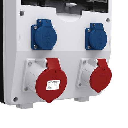 Rozdzielnica budowlana z licznikem 3F Siemens pTD-S 32A 16A 2x230V gniazda Mennekes Schuko Doktorvolt DV-4838-D