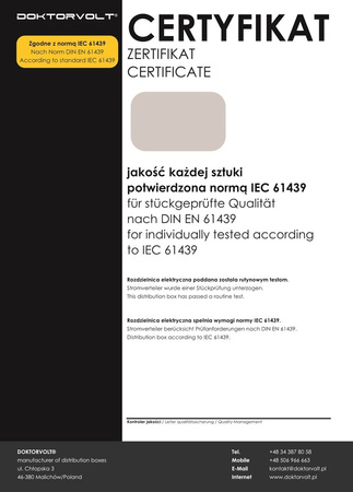 Rozdzielnica budowlana z kablem TD-S/FI SKH 16A 2x230V Schuko Doktorvolt DV-9795-D
