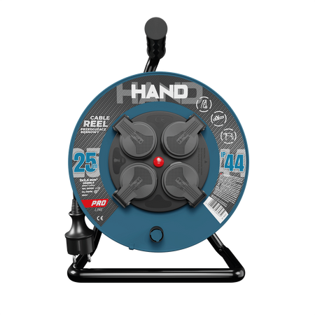 Przedłużacz bębnowy HAND PRO 25m 4x Gniazda 230V IP44 H05RN-F 3x2,5 mm² W-96317