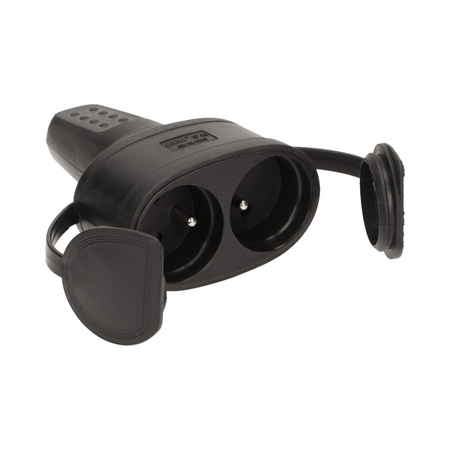 Hermetyczne. podwójne gniazdo gumowe 2P+Z. IP44 OR-AE-13117