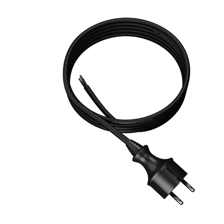 Przewód przyłączeniowy 4m z wtyczką prostą 250V 16A 3x1,5 mm² IP44 H05RR-F PP-40H czarny W-97272