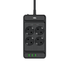 Listwa przepięciowa 4x gniazdo Schuko 3x USB-A 1x USB-C czarna W-00355