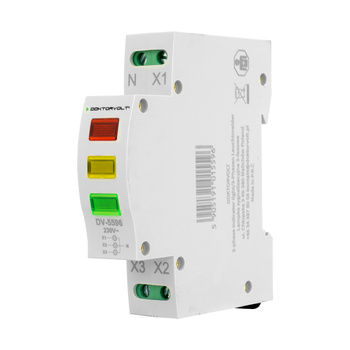 Lampka sygnalizacyjna trójfazowa 230V/400V diody LED 3-f czerwony zielony żółty Doktorvolt DV-5596