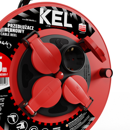 Przedłużacz bębnowy warsztatowy 15m 4x 230V Schuko 3x1,5 H05RR-F W-98685