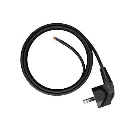 Przewód przyłączeniowy 10m z wtyczką kątową Uni-Schuko 250V 16A 3x1 mm² OMY PP-50 czarny W-98438