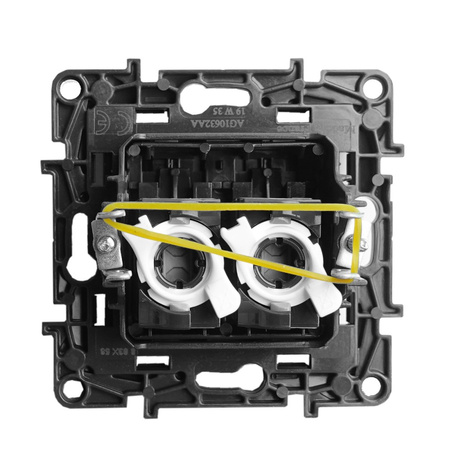 Gniazdo komputerowe podwójne RJ45 5e FTP czarne Niloe Step 863558
