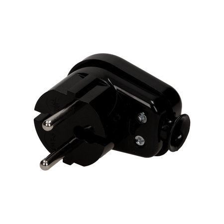 Wtyczka kątowa 2P. czarna WT-16 K2/CZARNY