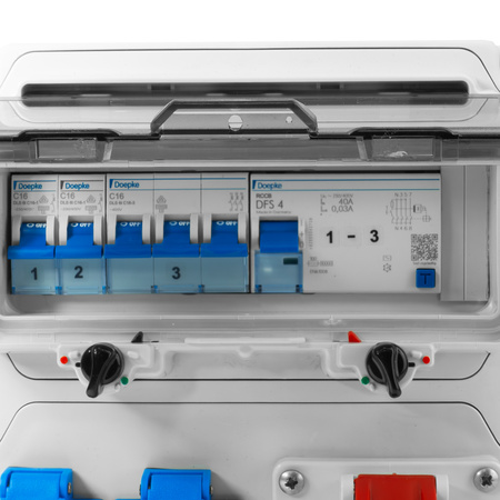 Rozdzielnica budowlana 2x16A 230V Schuko 1x16A CEE IP44 Skrzynka elektyczna BALS