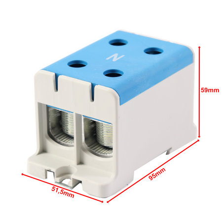 Złączka szynowa uniwersalna ETB 150/1x2 Al/Cu elektryczna śrubowa 4 otwory do kabli Elektro Becov UK2150.12