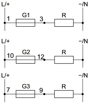 Moduł bezpiecznikowy trójgniazdowy F&F BZ-3