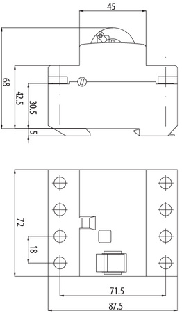 Wyłącznik Różnicowoprądowy EFI-4 B 63A/0.03 30mA 3+N Typ B 400V TH35