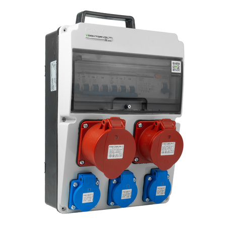 Rozdzielnica budowlana 16A 32A CEE 3x230V erbetka z uchwytem zabezpieczona Doktorvolt DV-8126-F