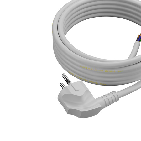 Przewód przyłączeniowy 10m z wtyczką kątową Uni-Schuko 250V 16A 3x1,5 mm² OMY PP-50 biały W-98426