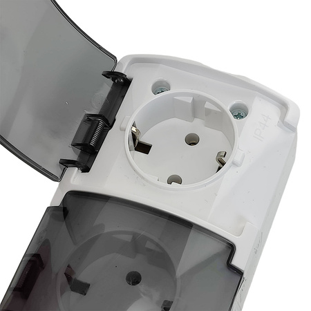 Gniazdo podwójne SCHUKO natynkowe ViPlast Koala IP44 białe 182‑51 VG-2 182-51