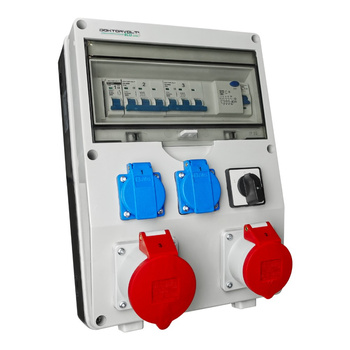 Rozdzielnica budowlana 32A/5P 16A/5P zabezpieczona erbetka 2x230V Doktorvolt ECO-S/FI DV-8683-D