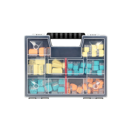 Zestaw złączek instalacyjnych HOUSE. 123 sztuk. Wciskane: 30x 2-przew. 30x 3-przew. 25x 4-przew. 20x 5-przew. 10x 6-przew.... OR-SZ-8007