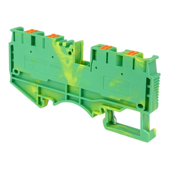 Złączka szynowa 4mm2 1P 4-przewodowa sprężynowa żółto-zielona PE DS4-QU-PE-01P-1C-00