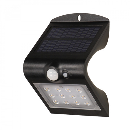 SILOE LED 1.5W. lampa solarna z czujnikiem ruchu 120st. 190lm. IP65. 4000K. 1200mAh. podwójne źródło światła. czarna OR-SL-6083BLR4