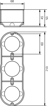 Puszka instalacyjna potrójna do płyt gipsowych podtynkowa 13.73 E-P 3562