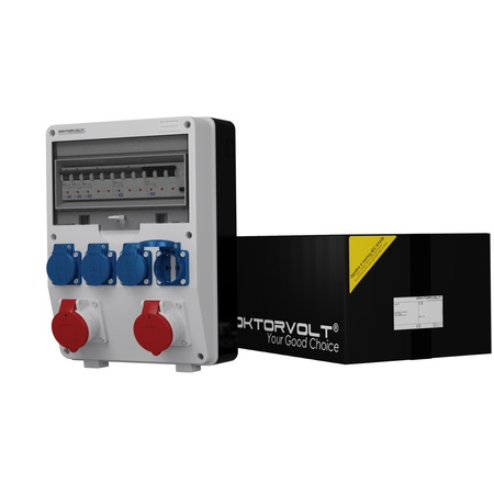 Rozdzielnica budowlana TD-S/FI 2x16A 4x230V Schuko Doktorvolt DV-6565-D