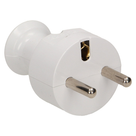 Wtyczka prosta 2P+Z. biała WT-31/BIAŁY