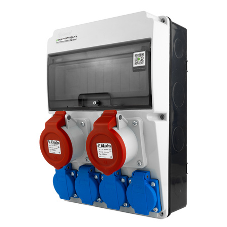 Rozdzielnica budowlana JUN 2x16A bez zabezpieczeń 4x230V gniazda Bals DOKTORVOLT® DV-6863-F