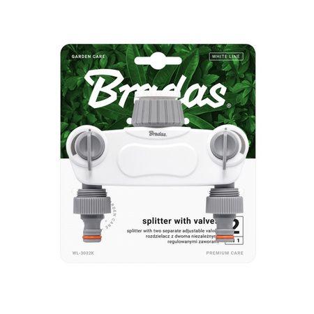 Rozdzielacz 2-drożny z zaworami na kran 1" z redukcją na 3/4" solid BRADAS WL-3032K