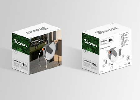 Bęben automatyczny z wężem 1/2" 20m i akcesoriami WHITE LINE BRADAS WL-W6B20