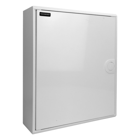 Rozdzielnica modułowa natynkowa 2x12 zabezpieczona 8xMCB 1xRCCB VDE okablowana skrzynka elektryczna Hager 370x305x96,5mm zaciski rozgałęźne L1, L2, L3, N, PE Doktorvolt DV-6319-NT