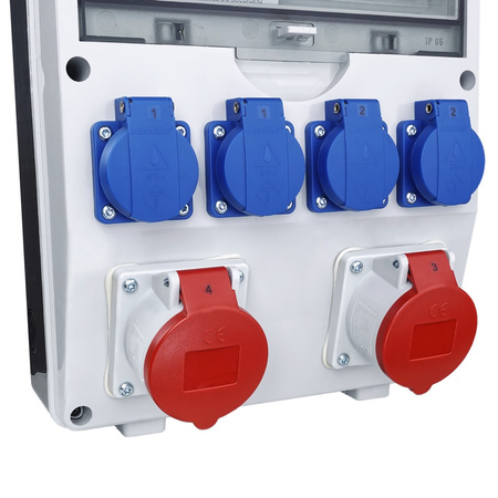 Rozdzielnica budowlana TD-S/FI 2x16A 4x230V gniazda Mennekes Doktorvolt DV-6862-F