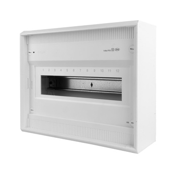 Rozdzielnica natynkowa 1 rzędowa 12 modułowa skrzynka elektryczna biała 1x12 Hager VA12BN