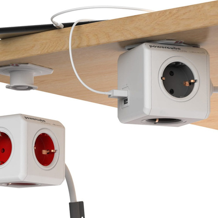 Allocacoc listwa zasilająca kostka PowerCube Extended 4x250V Schuko 2xUSB przedłużacz 1,5 m 1402GN/DEEUPC