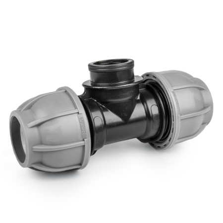 Trójnik PE do rur węża skręcany 40mm gwint wewnętrzny 1" PN10 BRADAS DSRA10T40F1