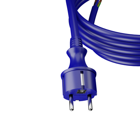 Przewód przyłączeniowy 3m z wtyczką prostą 250V 16A 3x2,5 mm² IP44 H07BQ-F PP-40H niebieski W-98454