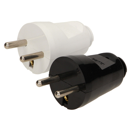 Wtyczka prosta 2P+Z. czarna WT-30/CZARNY