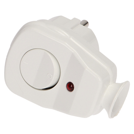 Wtyczka kątowa 2P+Z z włącznikiem i kontrolką AWA-ŁK/BIAŁA