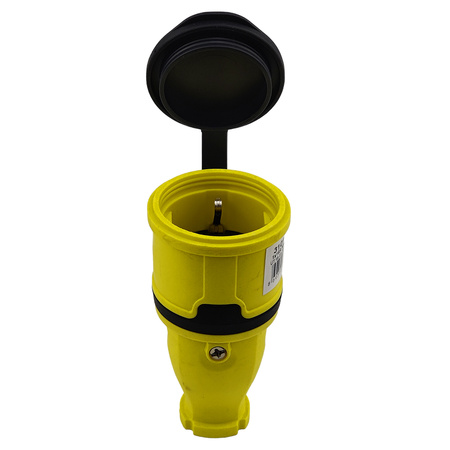 Gniazdo przenośne proste 16A 230V 2P+Z żółte Schuko 3101-304-0700