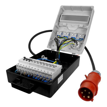 Rozdzielnica budowlana z kablem TD-S/FI 2x16A 4x230V SKH Schuko Doktorvolt DV-6800-D