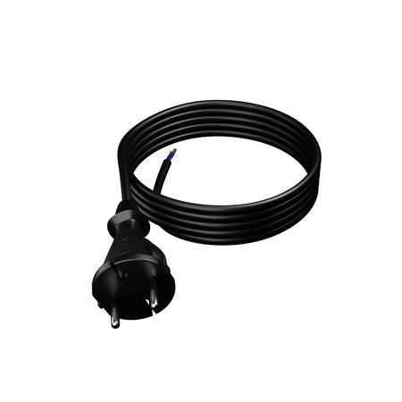 Przewód przyłączeniowy 4m z wtyczką prostą TYP E 230V 16A 2×1,5 mm² H05RR-F PP-21 czarny W-97194