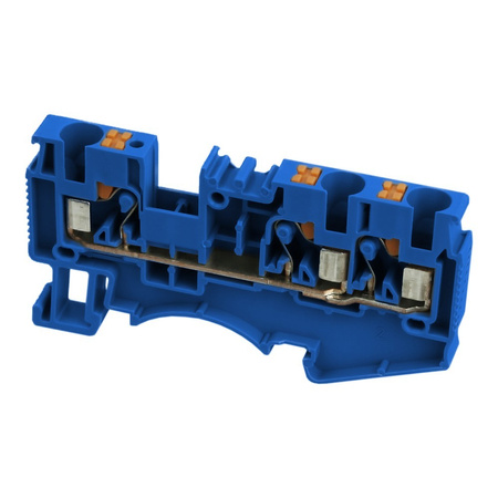 Złączka szynowa 4mm2 1P 3-przewodowa zacisk push-in niebieska DS4-TW-01P-12-00A(H)