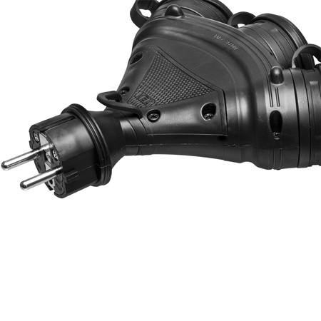 Rozgałęźnik przenośny czarny R-X3/44S IP44 3×2P+Z 16A 250V Schuko W-01162
