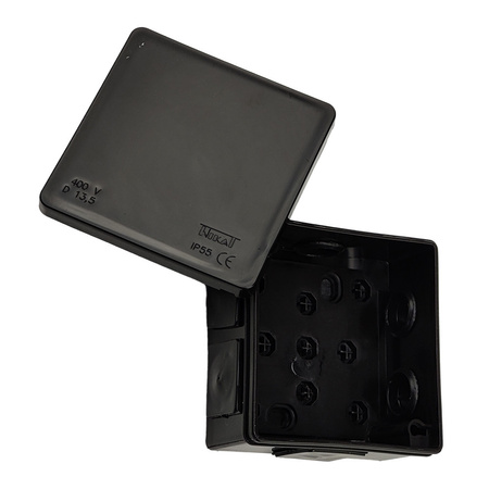 Puszka natynkowa IP55 ViPlast Czarna 86x86x40mm VP-02 002-05