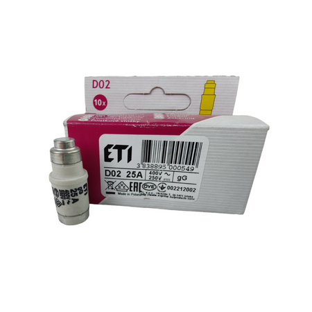 Wkładka topikowa ETI porcelana D02 25A/400V 002212002