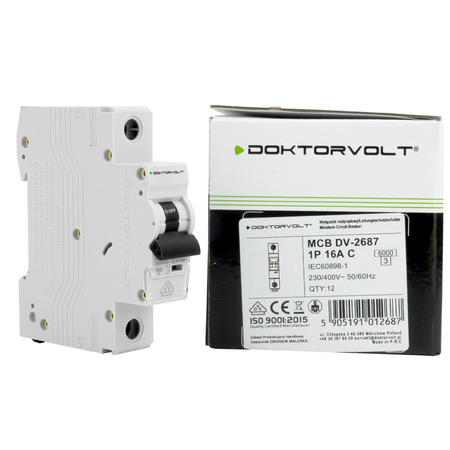 Wyłącznik nadprądowy MCB 6kA 1P 16A VDE C16A Doktorvolt DV-2687