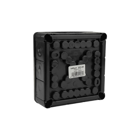 Puszka Natynkowa pusta 6 wlotów/12 wlotów VIPLAST CZARNA IP55 05