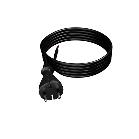 Przewód przyłączeniowy 4m z wtyczką prostą TYP E 230V 16A 2×1,5 mm² H07BQ-F PP-21 czarny W-98580