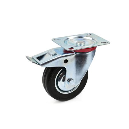 Koło obrotowe skrętne stalowe/gumowe z hamulcem 100/125/160 lub 200 mm G71520